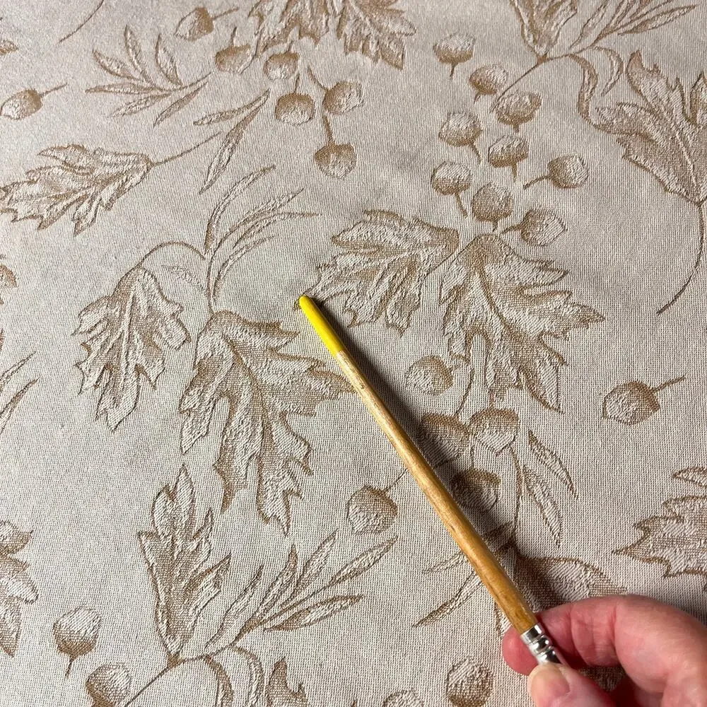 Crate & Barrel Acorn Jacquard Fall Tablecloth 100% Cotton 60x60